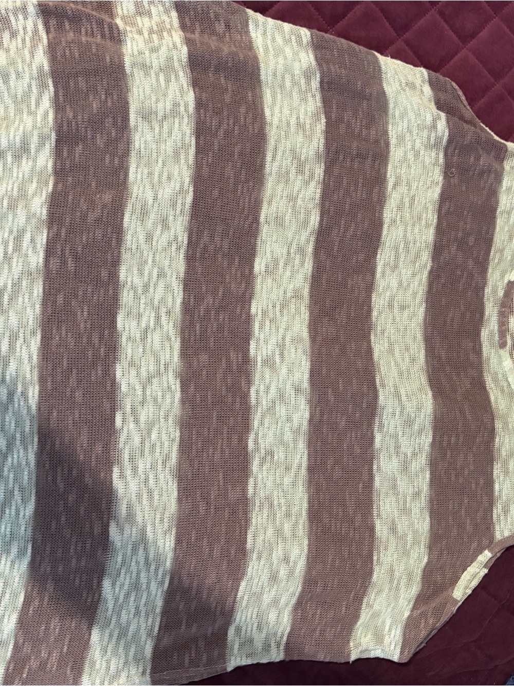 Striped Knit Top in Mauve and Cream